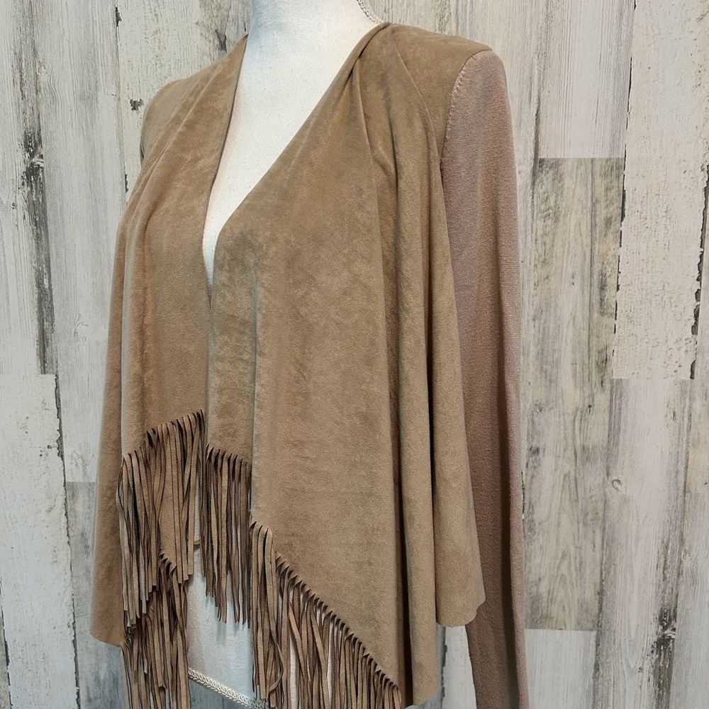 Fringed Tan Women's Sweater